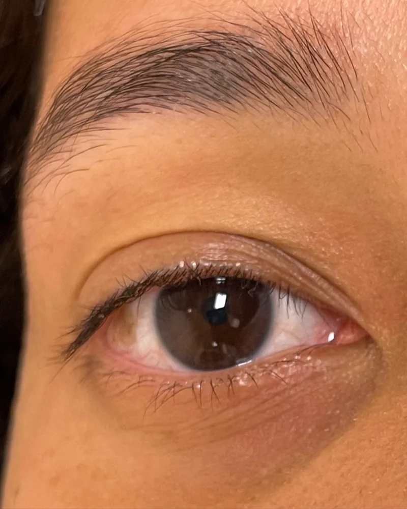 Lash lifting: pestanas naturais curvadas e elevadas (antes)
